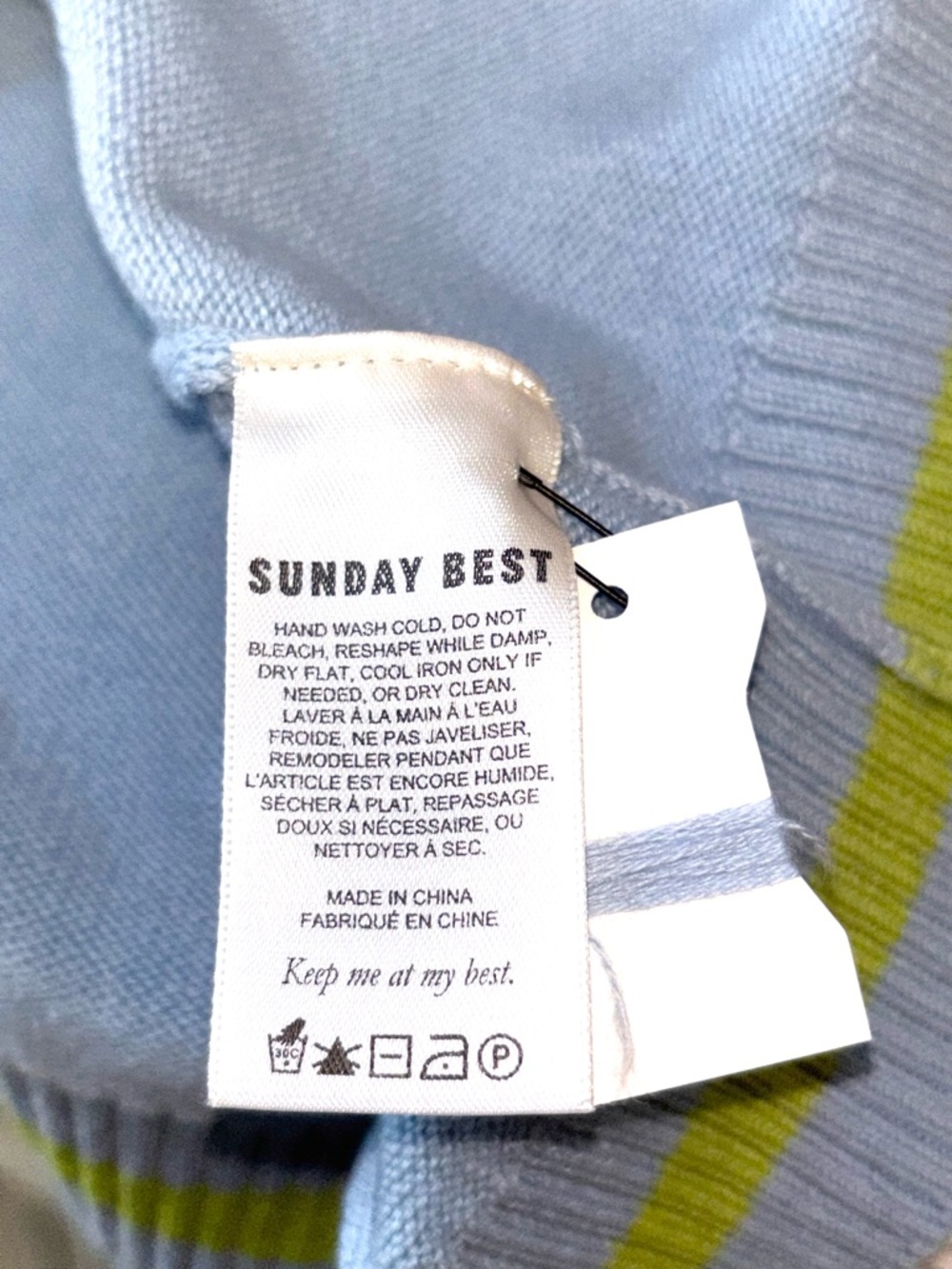 NWT Aritzia Sunday Best Winston Cropped Sweater Vest Merino Wool Blue Sz Small - Picture 7 of 11